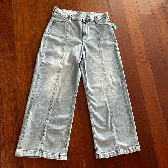 Gap High Rise Stride Jeans Wide Leg Light Wash Women’s Size 16 33R NEW - Picture 1 of 13